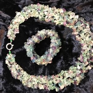rainbow fluorite multi-strand gemstone